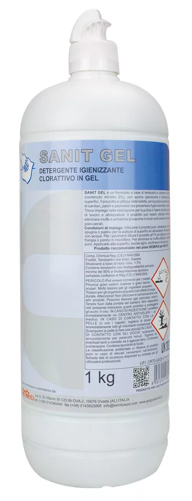 Detergente gel sanificante per bagno