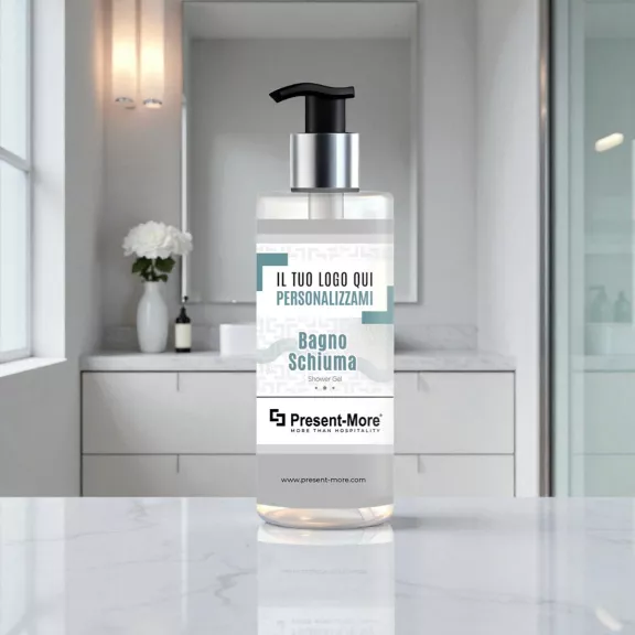 Bagno schiuma con etichetta personalizzata