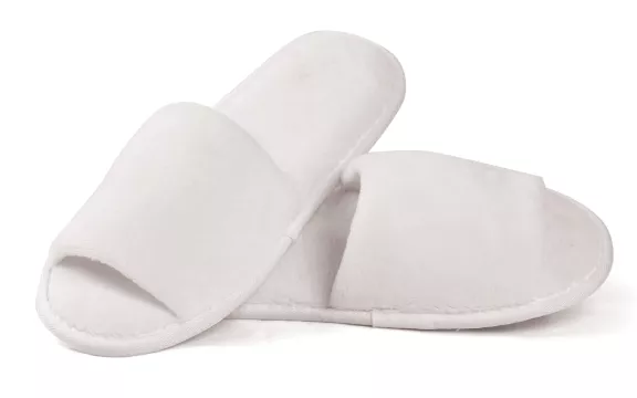 Pantofola aperta in ciniglia bianca unisex 29cm imbustata