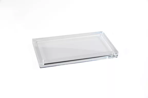 Porta cosmetici in plexiglass con rialzo 20x11cm