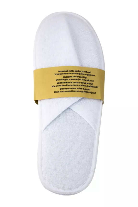 Pantofola in spugna bianca unisex 29cm fascettata