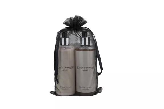 Set regalo Scent Company Milano con sapone e crema corpo in dispenser e spugnetta scrub